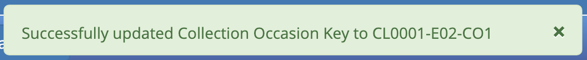 Collection Occasion Key Saved Successfully