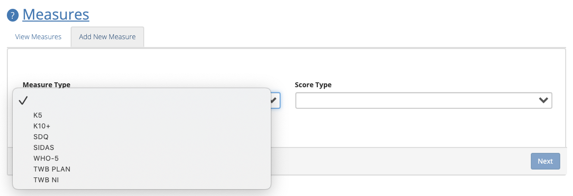Client Data Add Collection Occasions Measure Select