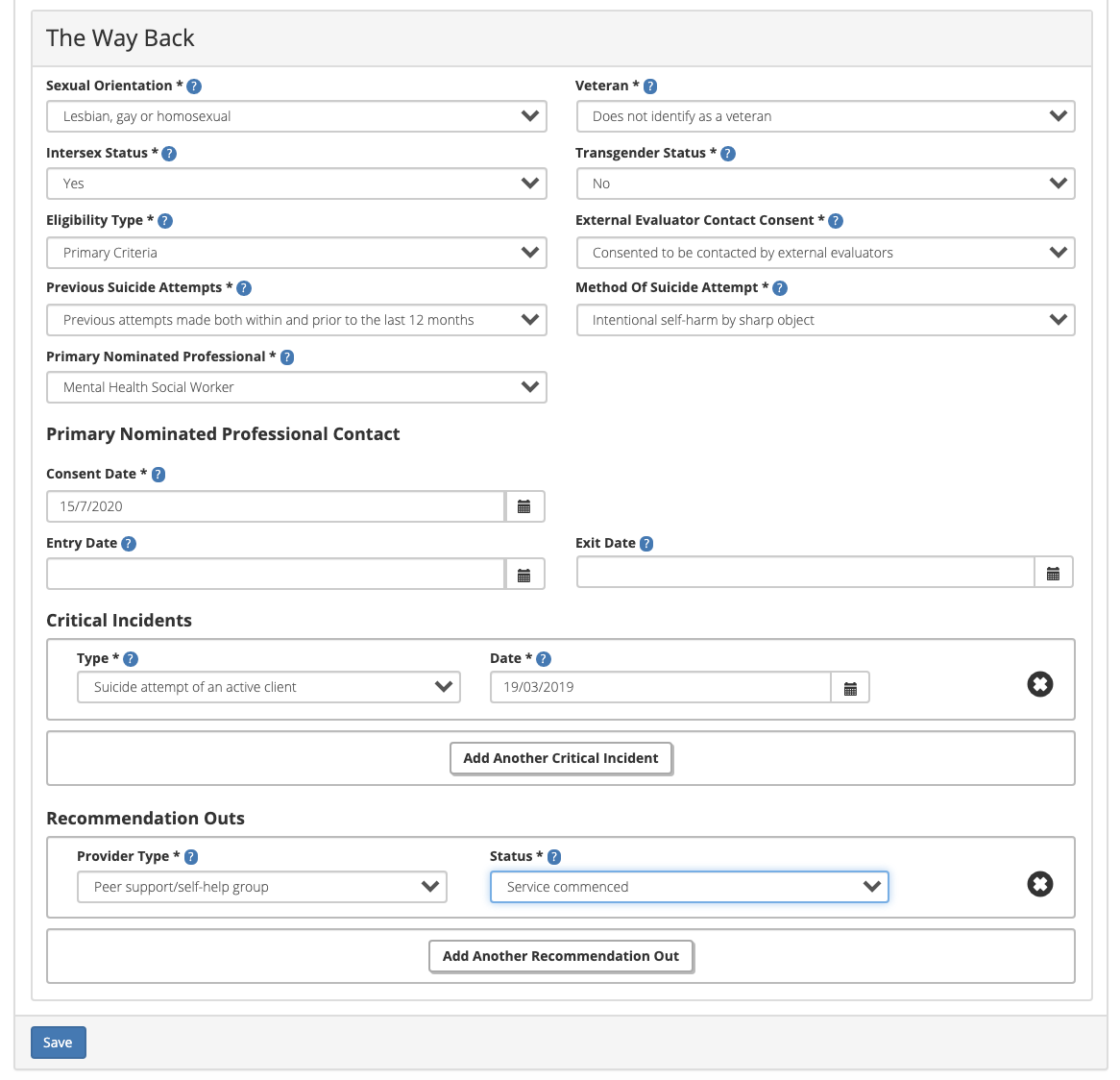 Client Episodes Edit Details